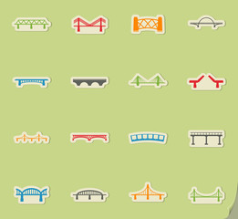 Bridges icons set
