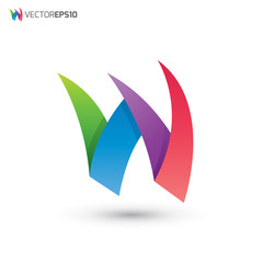 Colorful Overlap W Logo