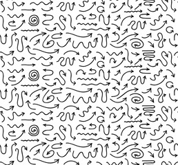 Hand drawn seamless arrows background.