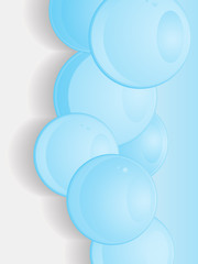 Blue glossy 3D spheres portrait background