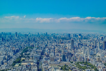 大阪　あべのハルカスからの眺望 Osaka city view