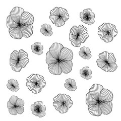 Set of Vectorized Flowers