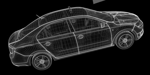 Naklejka premium Car taxi , 3D model