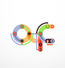 Fototapeta premium Linear initial letters, logo branding concept