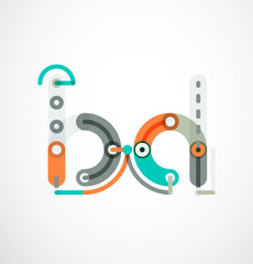 Linear initial letters, logo branding concept