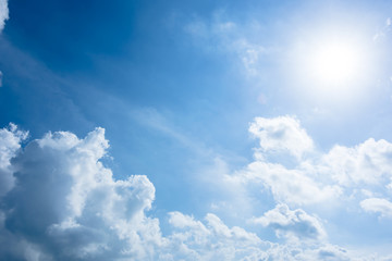 Lighting blue sky shadow and clouds