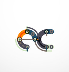 Cartoon linear letters icons