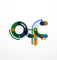 Cartoon linear letters icons