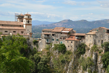 Fototapeta na wymiar View of the town of Artena in the Lazio region - Italy