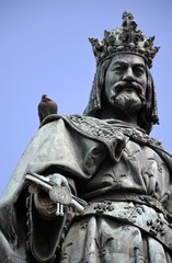King Charles statue and blue sky