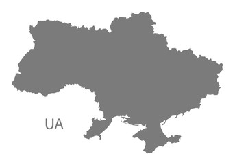 Fototapeta premium Ukraine Map grey