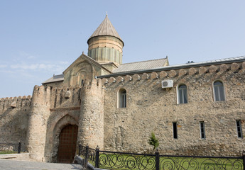 Fototapeta na wymiar Old Orthodox cathedral in Mtskheta near Tbilisi - the most famous symbol of christianity, Georgia