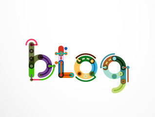 Blog word lettering banner