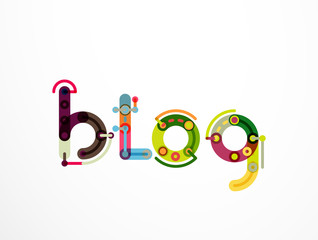 Blog word lettering banner