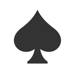 Spades icon. Simple flat logo of spades sign on white background. Vector illustration.