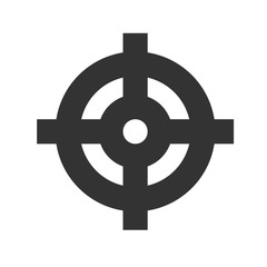 Obraz premium Target icon. Simple flat logo of target on white background. Vector illustration.