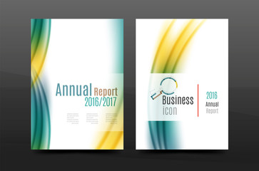 Wave pattern annual report business cover design