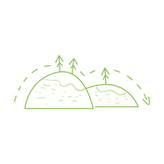 Hiking In The Mountains Simple Map