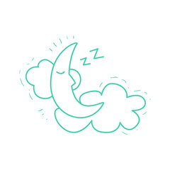 Crescent Moon Sleeping On The Clouds