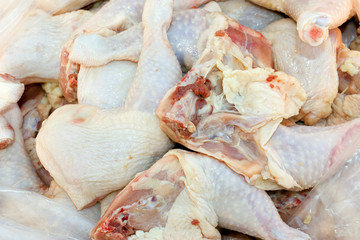 Background of raw chicken thighs