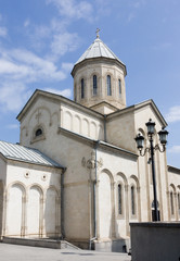 Fototapeta na wymiar The Kashveti Church of St. George in central Tbilisi, located on Rustaveli Avenue
