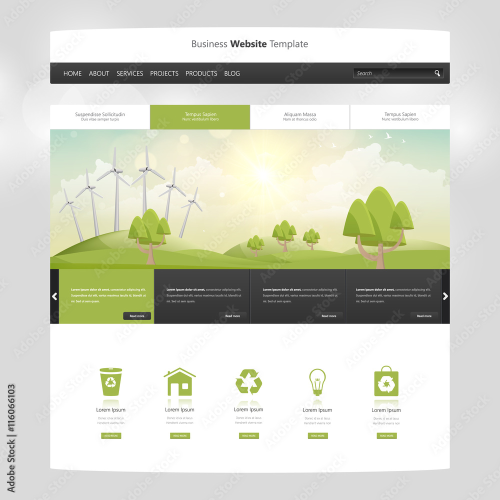 Canvas Prints eco website design template. all in one set for website design, website templates and ux/ui kit for 