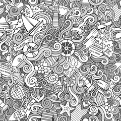 Seamless pattern sealife and marine