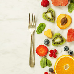 Various berries and fruits