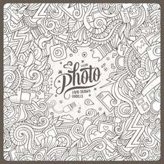 Cartoon cute doodles hand drawn photo illustration.
