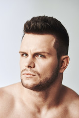 Stylish guy close up portrait