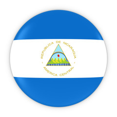 Nicaraguan Flag Button - Flag of Nicaragua Badge 3D Illustration