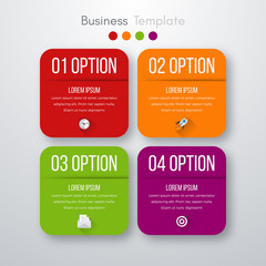 Vector illustration of four square infographics