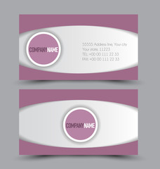 Fototapeta premium Business card design set template for company corporate style. Pink color. Vector illustration.