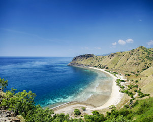 Fototapeta na wymiar tropical paradise cristo rei beach near dili east timor asia