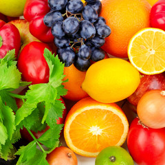 beautiful background of a set of vegetables
