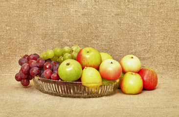 Different fruits arranged on plate