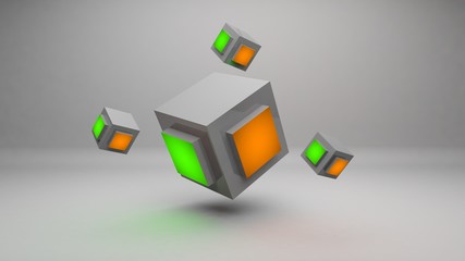 Abstract 3d rendering cube wallpaper background image
