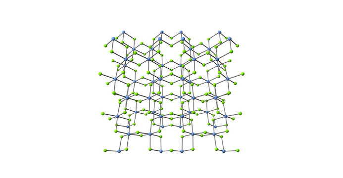 Chromic chloride molecular structure isolated on white