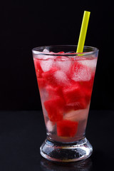 glass of watermelon cocktail