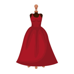 female fashion dress isolated icon design, vector illustration  graphic 