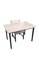 Table furniture isolated on the white