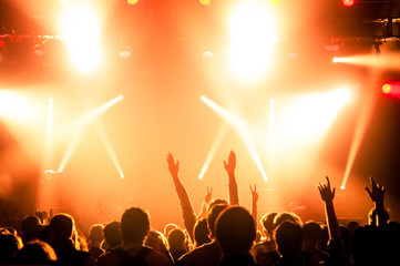 Hand fans during a concert