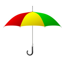Colorful umbrella on a white background. Vector illustration.