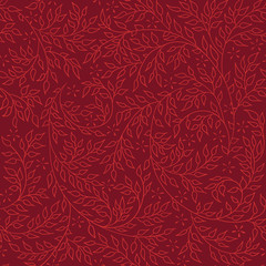 Red floral seamless pattern