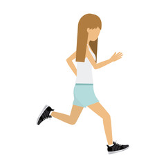 female athlete practicing running isolated icon design, vector illustration  graphic 