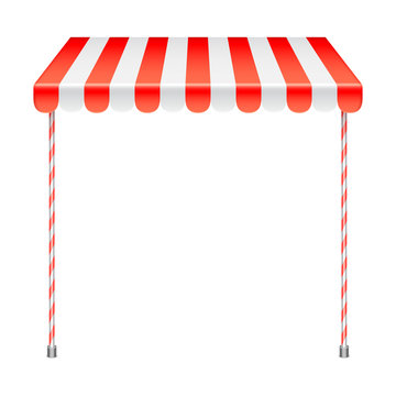 Sale Stand With Red Awning