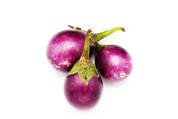 Eggplant or aubergine vegetable  on white background