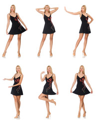 Composite photo of woman in various poses