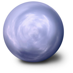 Spiritualistic blue ball on white background