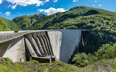 Foto op Aluminium Staumauer-dam van Verzasca aan het meer van Vogorno © Mathias Weil